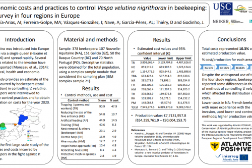 New poster on the Economic costs and practices to control Vespa velutina nigrithorax in beekeeping: a survey in four regions in Europe